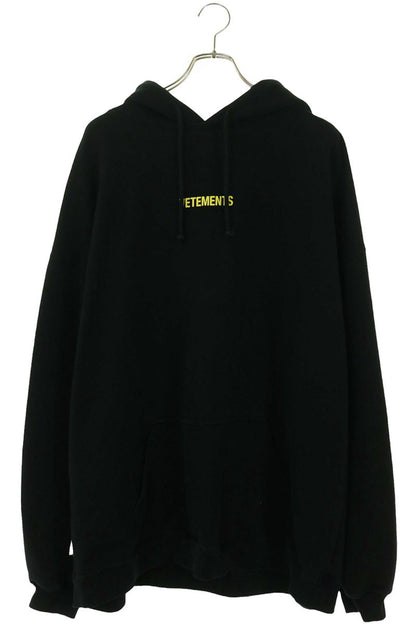 VETEMENTS 22SS Logo Label Pullover Hoodie Black Size XL