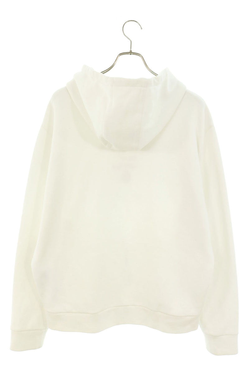 PRADA Logo Embroidery Pullover Hoodie White Size XL