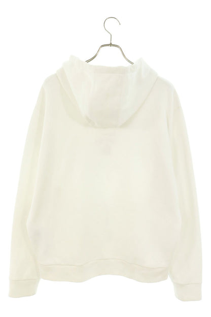 PRADA Logo Embroidery Pullover Hoodie White Size XL