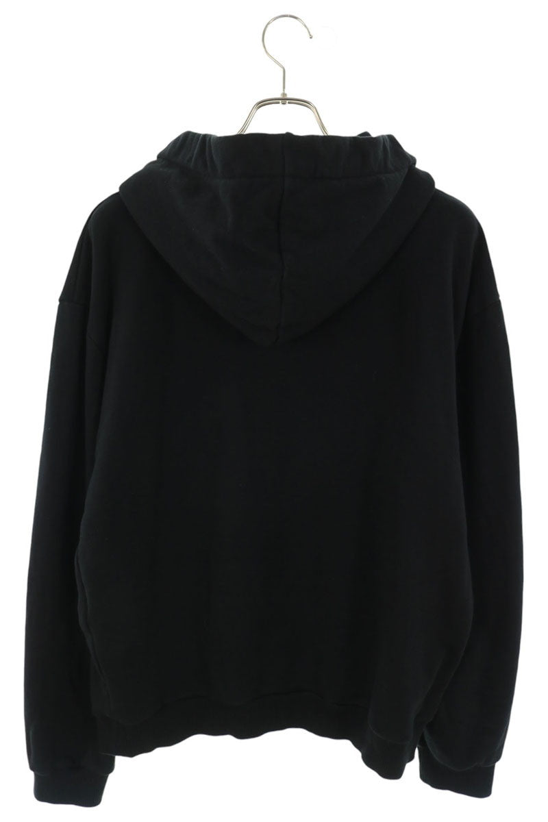 CELINE Logo Drawcord Pullover Hoodie Black Size L