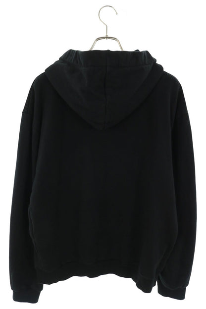 CELINE Logo Drawcord Pullover Hoodie Black Size L