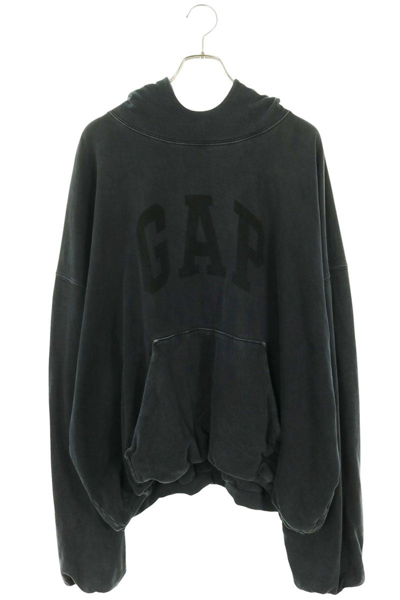 GAP x Balenciaga Logo Print Hoodie Gray Size M