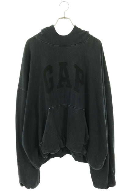 GAP x Balenciaga Logo Print Hoodie Gray Size M