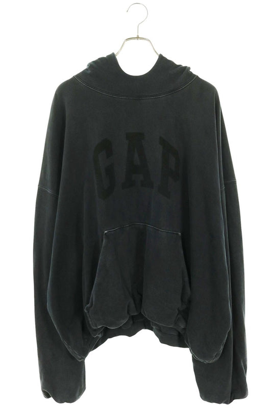 GAP x Balenciaga Logo Print Hoodie Gray Size M