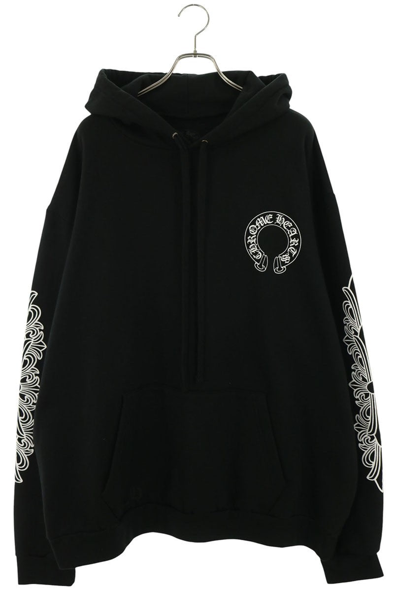 Chrome Hearts Back Horseshoe Floral Black XXL Hoodie Size XXL