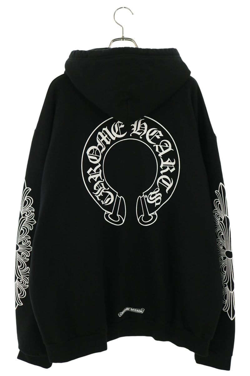 Chrome Hearts Back Horseshoe Floral Black XXL Hoodie Size XXL