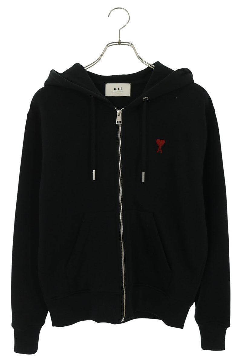 AMI Alexandre Mattiussi Heart Logo Emb. Zip Hoodie Size XS