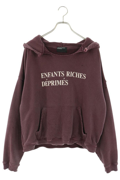 ENFANTS RICHES DEPRIMES Logo Print Hoodie Bordeaux Size S