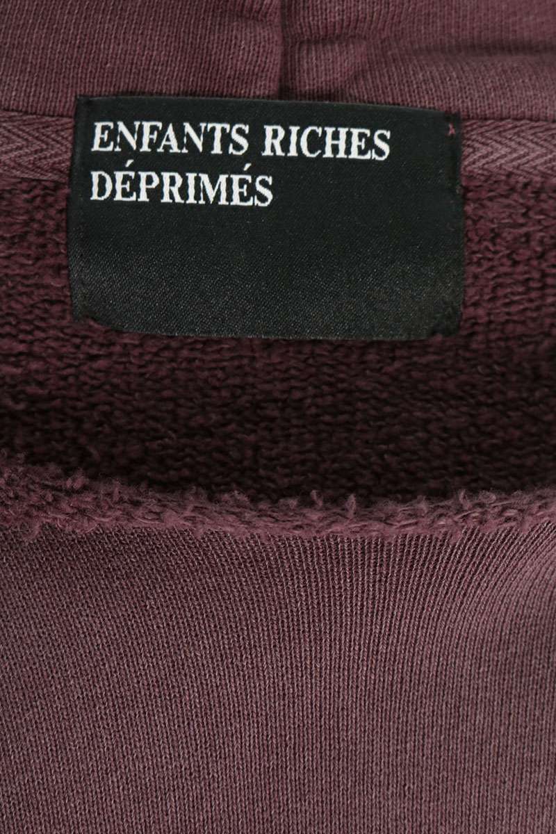 ENFANTS RICHES DEPRIMES Logo Print Hoodie Bordeaux Size S
