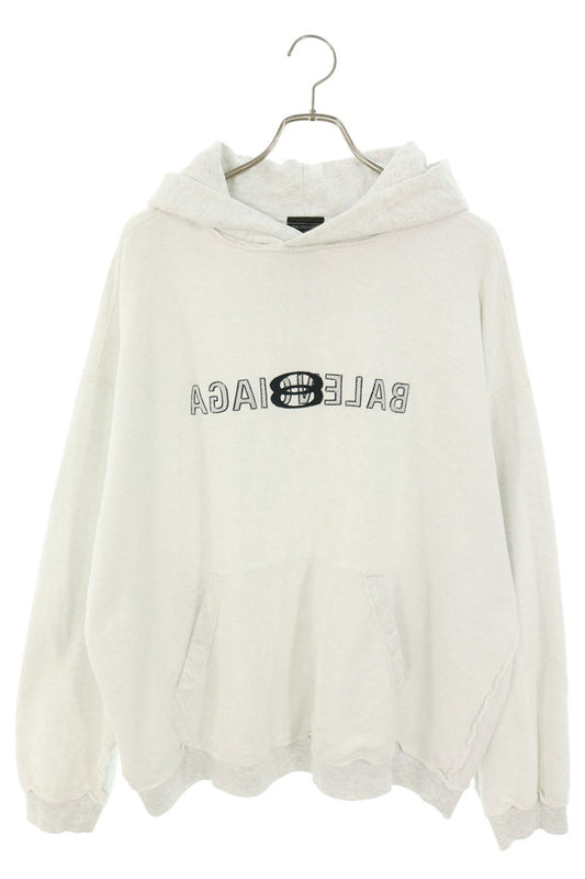 BALENCIAGA Inside Out Pullover Hoodie Grey White XL Size XL