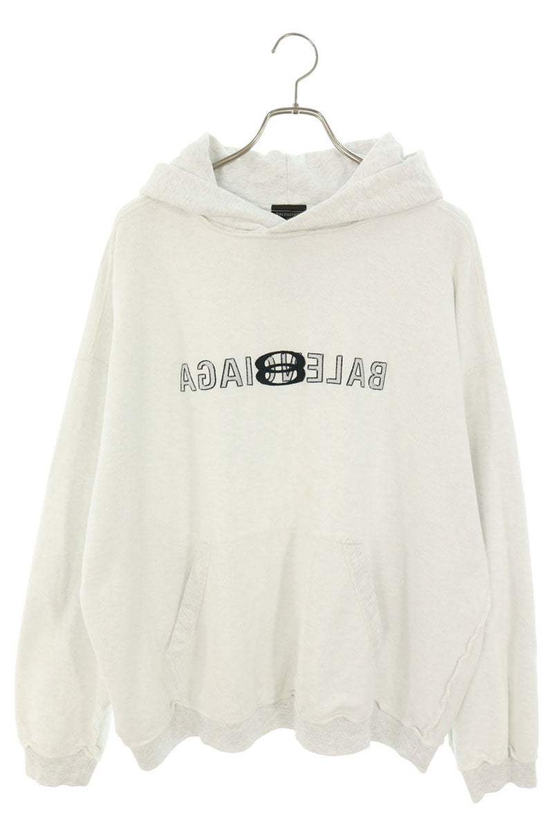 BALENCIAGA Inside Out Pullover Hoodie Grey White XL Size XL