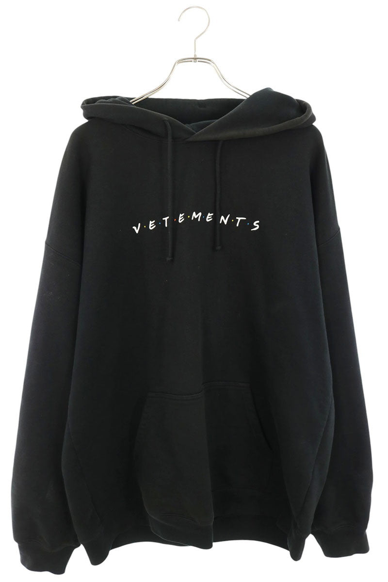 VETEMENTS Friendly Logo Pullover Hoodie Black Size M