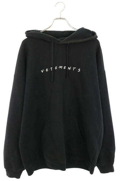 VETEMENTS Friendly Logo Pullover Hoodie Black Size M