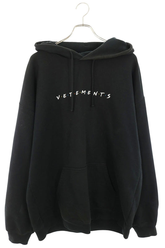 VETEMENTS Friendly Logo Pullover Hoodie Black Size M