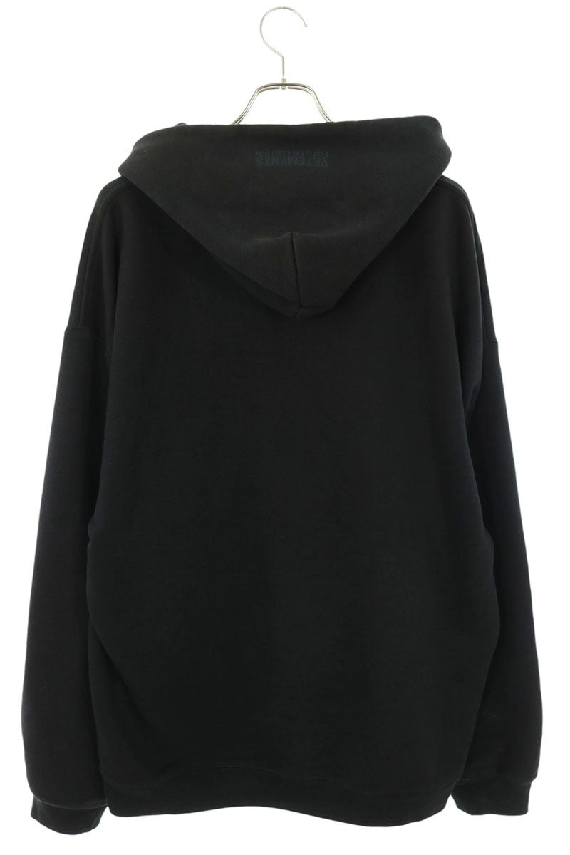 VETEMENTS Friendly Logo Pullover Hoodie Black Size M