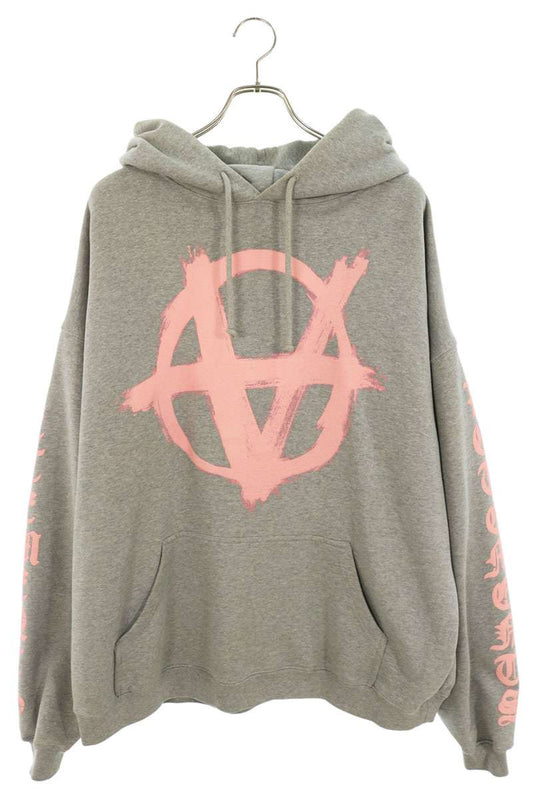 VETEMENTS Double Anarchy Pullover Hoodie Grey Multi Size S