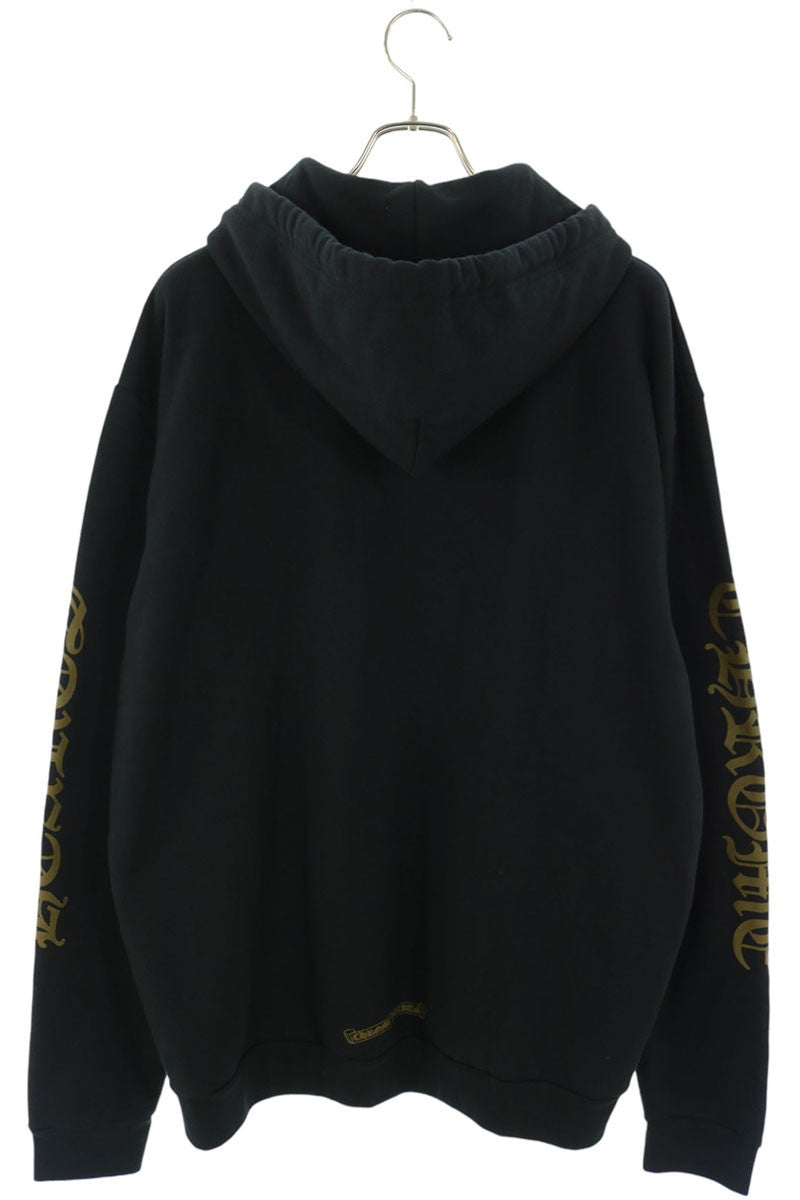 Chrome Hearts Sleeve Logo Print Hoodie Black Khaki Size L