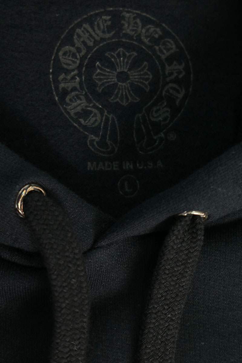 Chrome Hearts Sleeve Logo Print Hoodie Black Khaki Size L