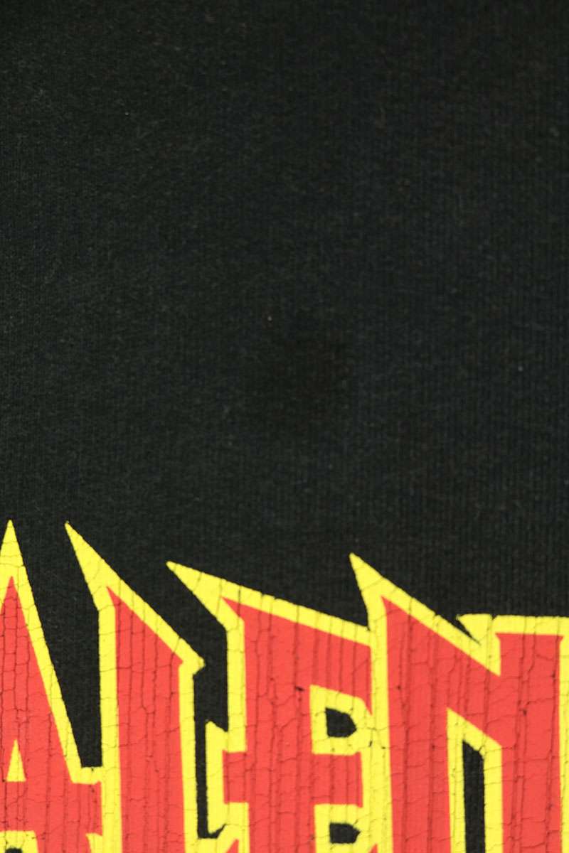 BALENCIAGA Metal Logo Print Hoodie Black Size M