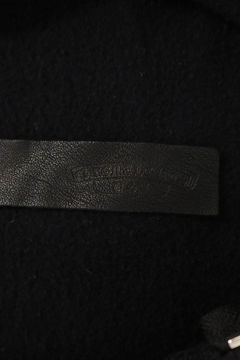 Chrome Hearts Y NOT Leather Sleeve Cross Zip Hoodie Size M