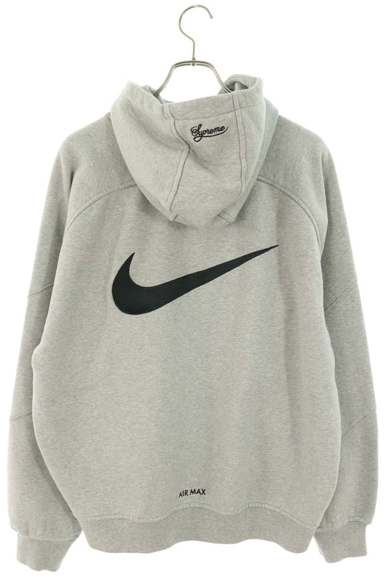 SUPREME 25SS x Nike Zip Up Hooded Sweatshirt Gray Size M