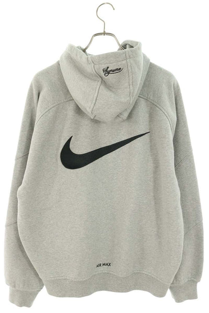 SUPREME 25SS x Nike Zip Up Hooded Sweatshirt Gray Size M