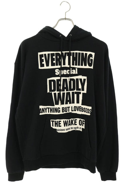 CELINE 38AW Cotton Text Print Hoodie Black Size S