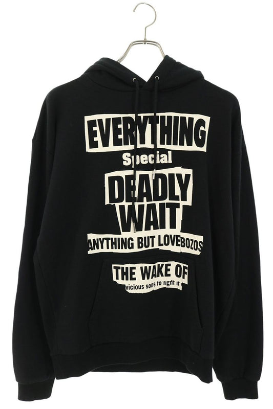 CELINE 38AW Cotton Text Print Hoodie Black Size S