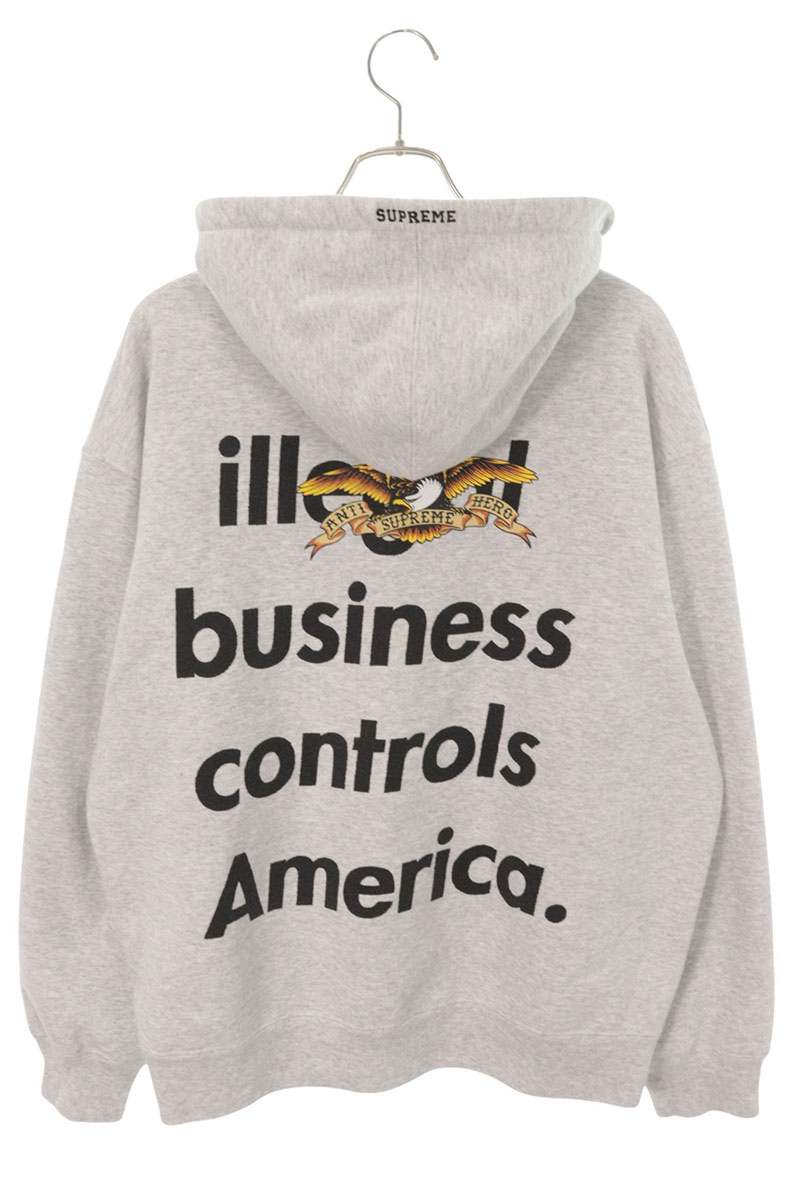 SUPREME 25AW ANTI HERO Hooded Sweatshirt Gray Size L