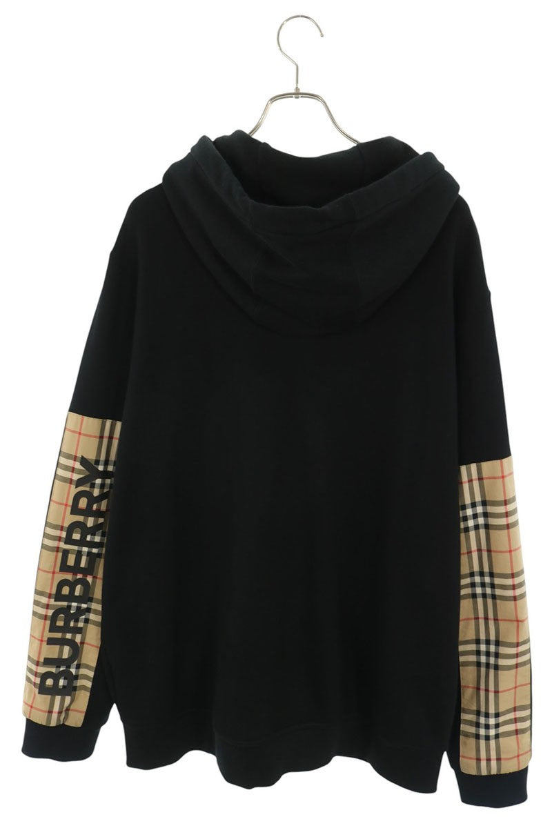 Burberry Logo Print Zip Hoodie Black Size XL