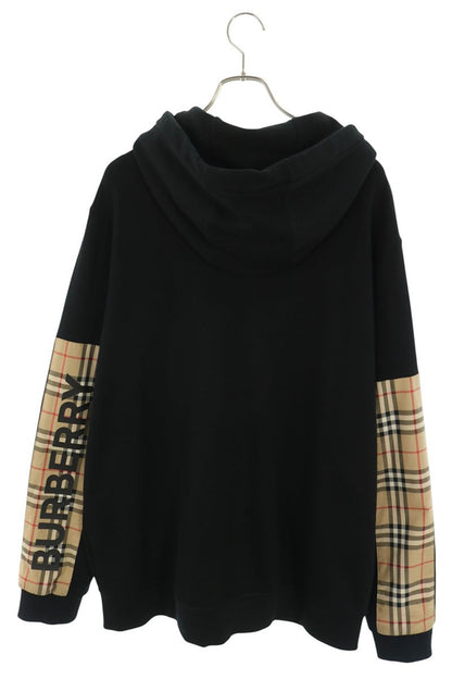Burberry Logo Print Zip Hoodie Black Size XL