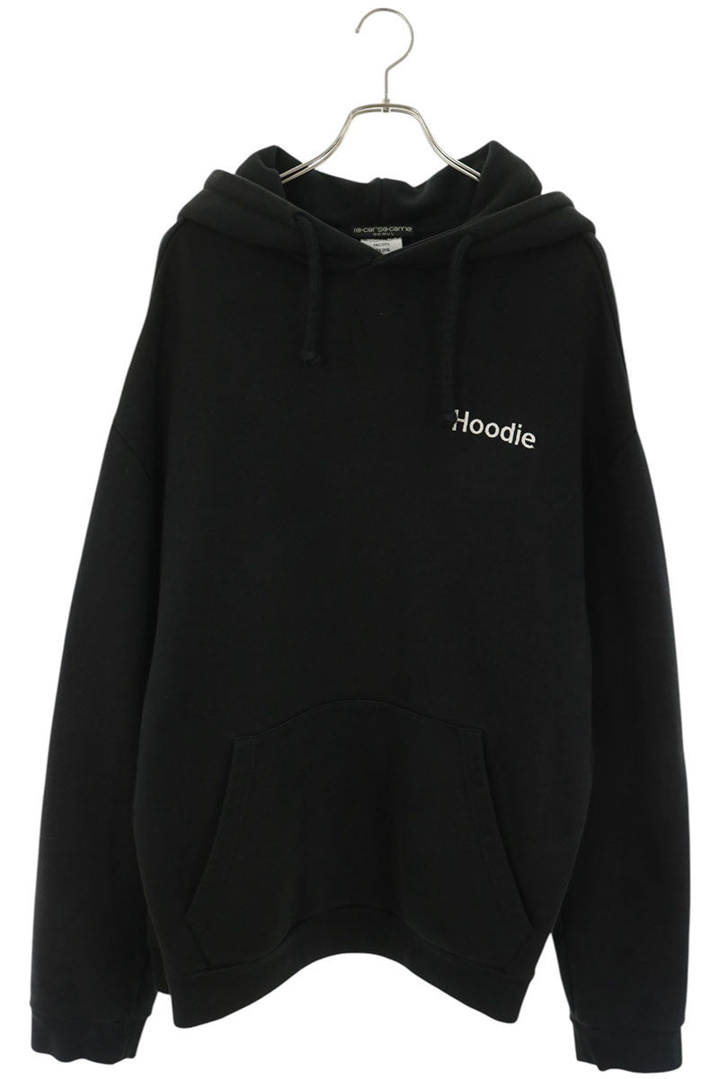 VETEMENTS SS16 Lettering Embroidered Hoodie Black Size S