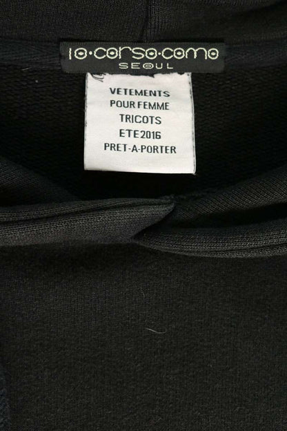 VETEMENTS SS16 Lettering Embroidered Hoodie Black Size S