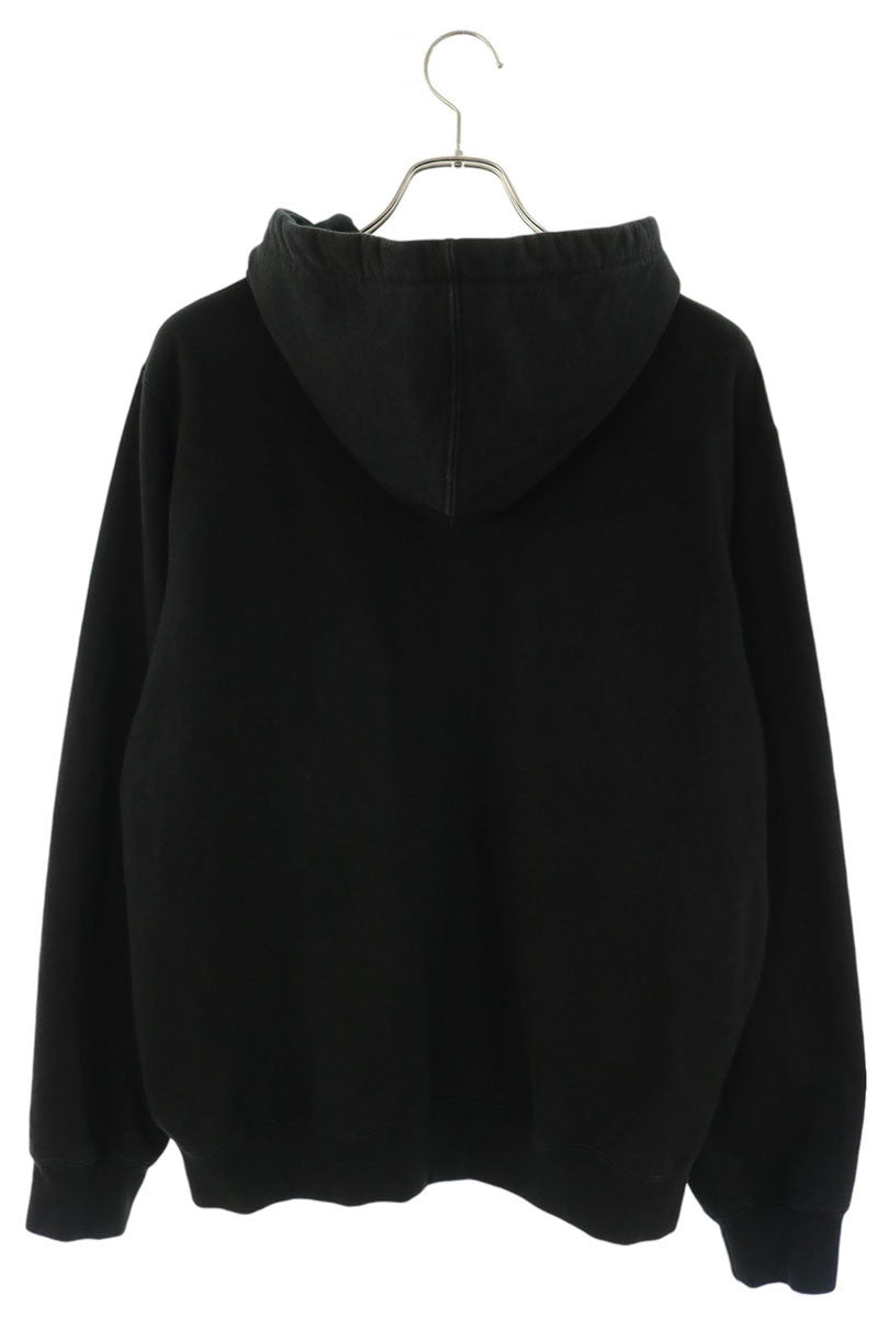 SUPREME Text Rib Hooded Sweatshirt Black Size M