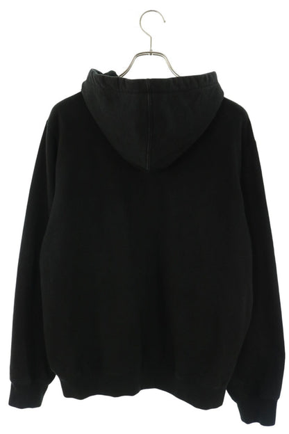 SUPREME Text Rib Hooded Sweatshirt Black Size M