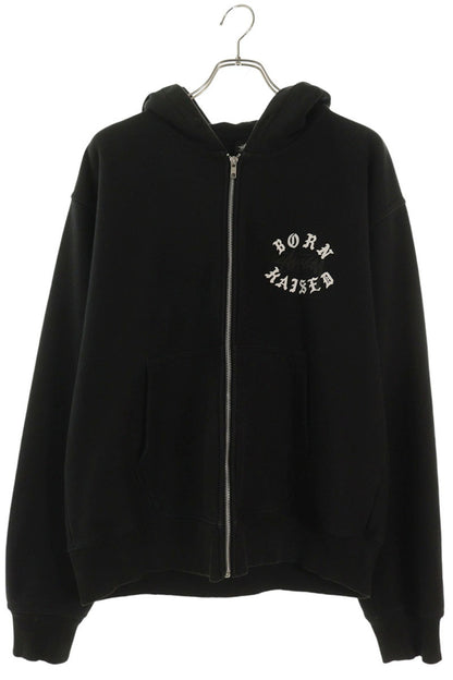 BORN X RAISED Back Logo Zip Hoodie Black Size L