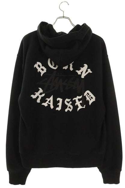 BORN X RAISED Back Logo Zip Hoodie Black Size L
