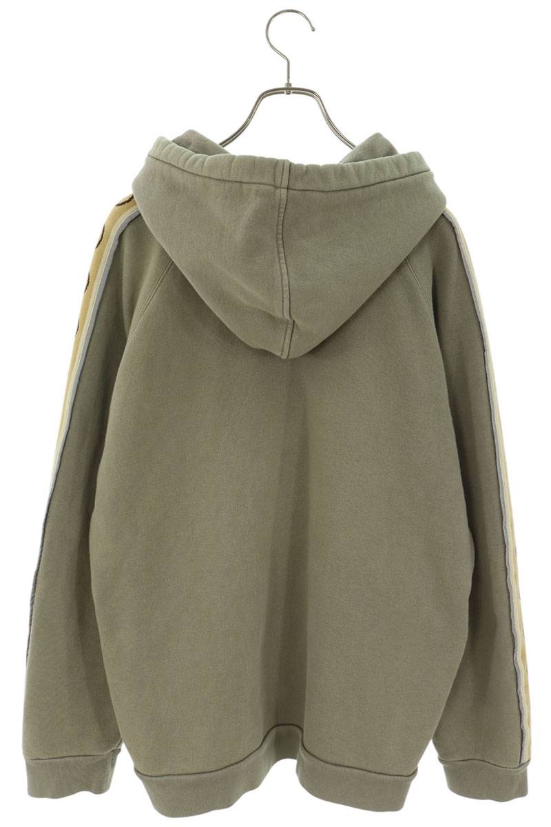 GUCCI Cotton Jersey Sleeve Logo Hoodie Green Size XL