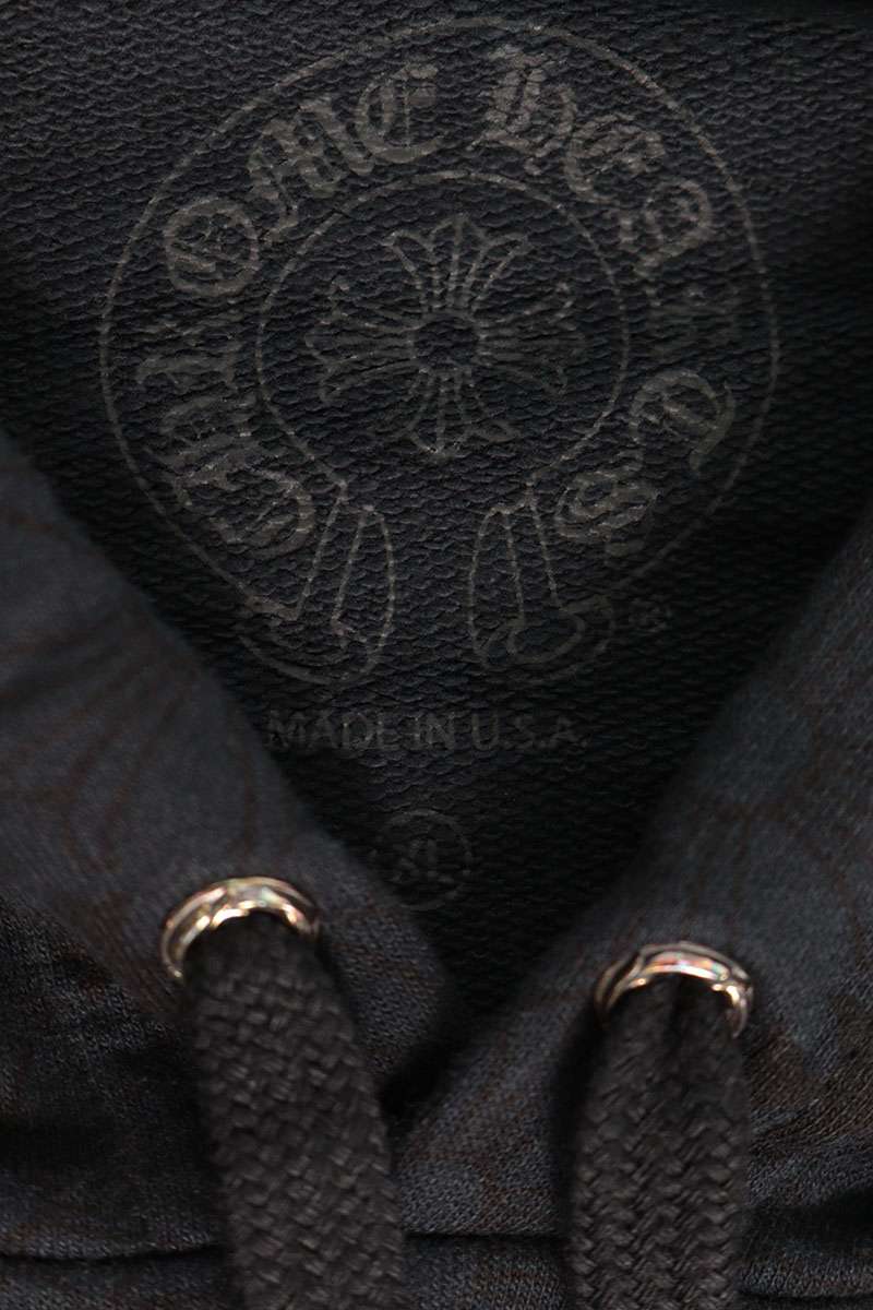 Chrome Hearts CH Plus AOP Pullover Hoodie Black Size XL