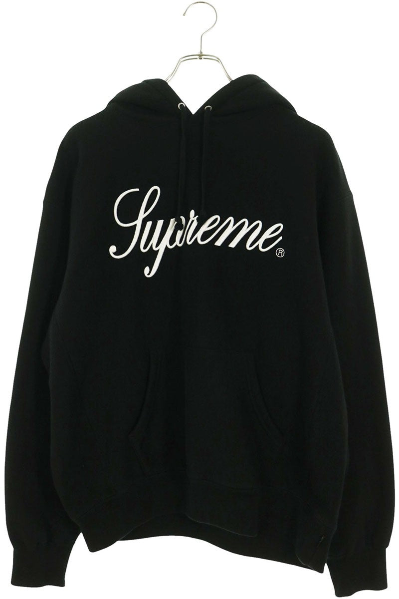 SUPREME 23AW Raised Script Hooded Sweatshirt Black Size M