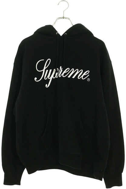 SUPREME 23AW Raised Script Hooded Sweatshirt Black Size M