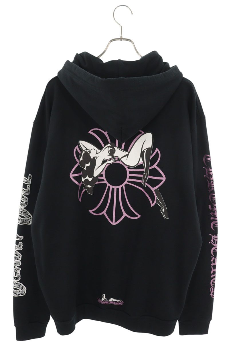 Chrome Hearts DEADLY DOLL Back Print Hoodie Black Size XL