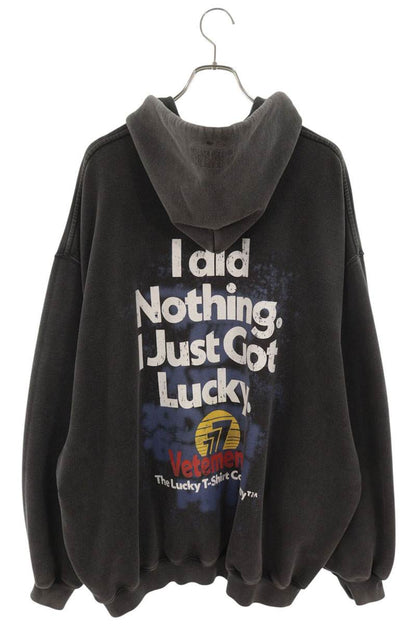 VETEMENTS Washed Pullover Hoodie Black Size XS