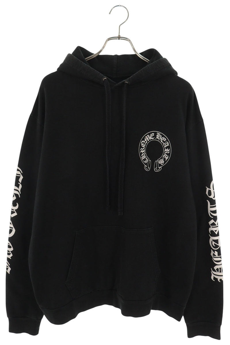 Chrome Hearts Back Horseshoe Chomper Hoodie Black Size L