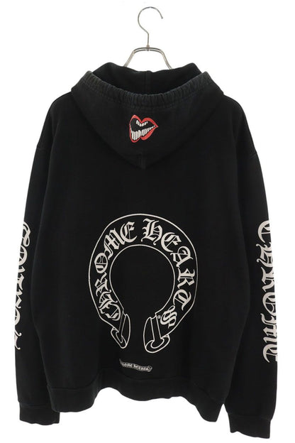 Chrome Hearts Back Horseshoe Chomper Hoodie Black Size L