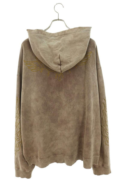 KAMIYA Bleached Zip Hoodie Brown Size L