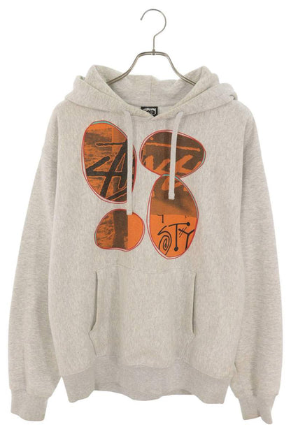 STUSSY David Carson Vespa Hoodie Gray Size M