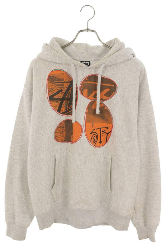 STUSSY David Carson Vespa Hoodie Gray Size M