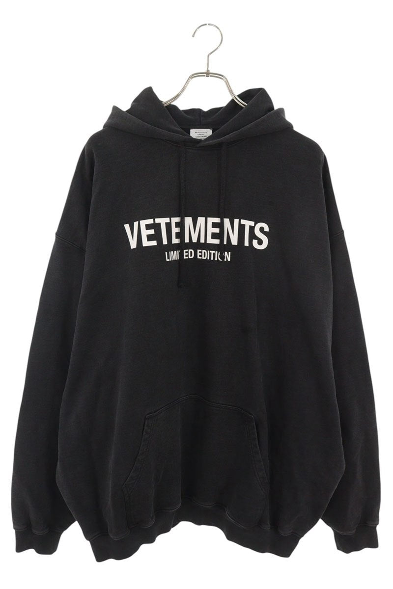 VETEMENTS Limited Edition Logo Hoodie Black Size XS