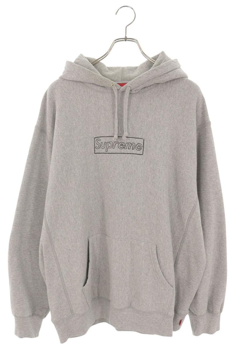 SUPREME Chalk Box Logo Hoodie Gray Size L